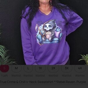 Purple V-Neck Sweatshirt